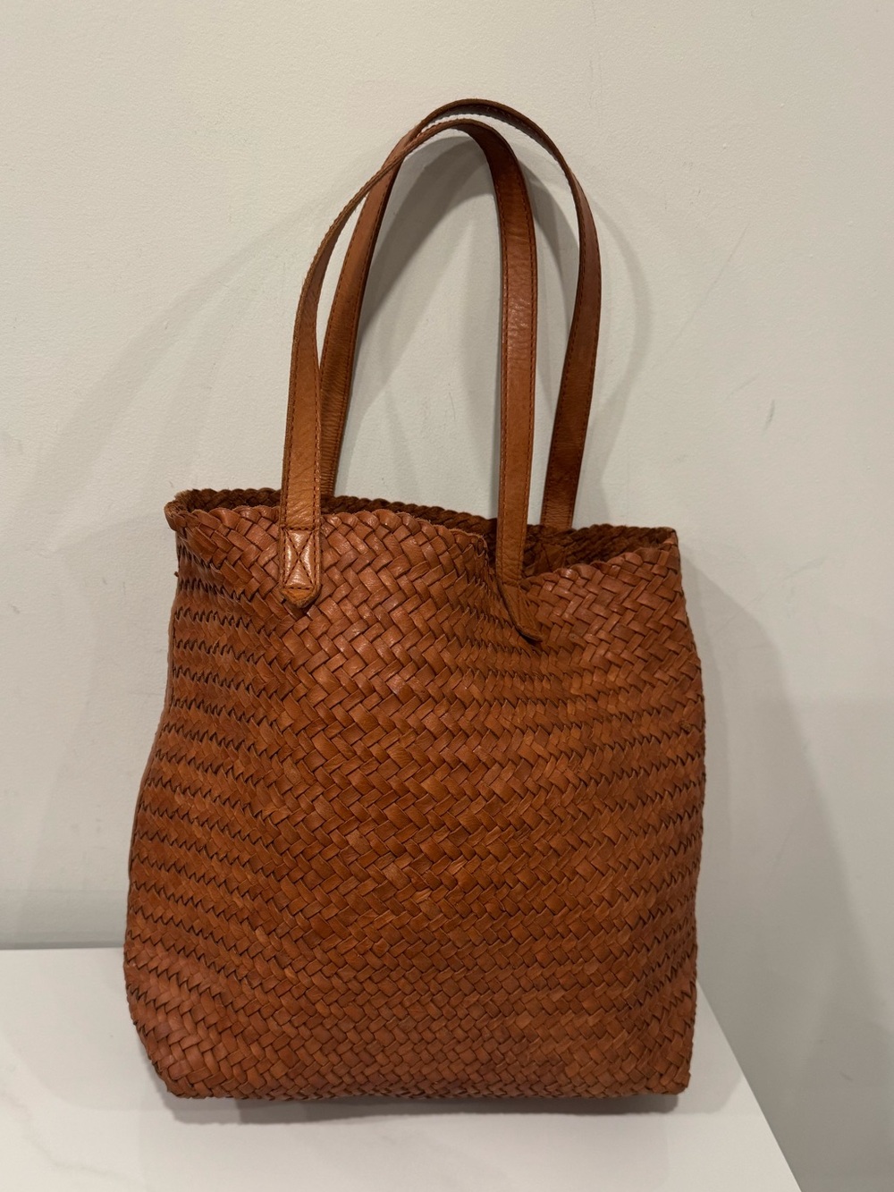 Leather Madewell Transport Tote Woven Leather Edition - Picture 2 of 11
